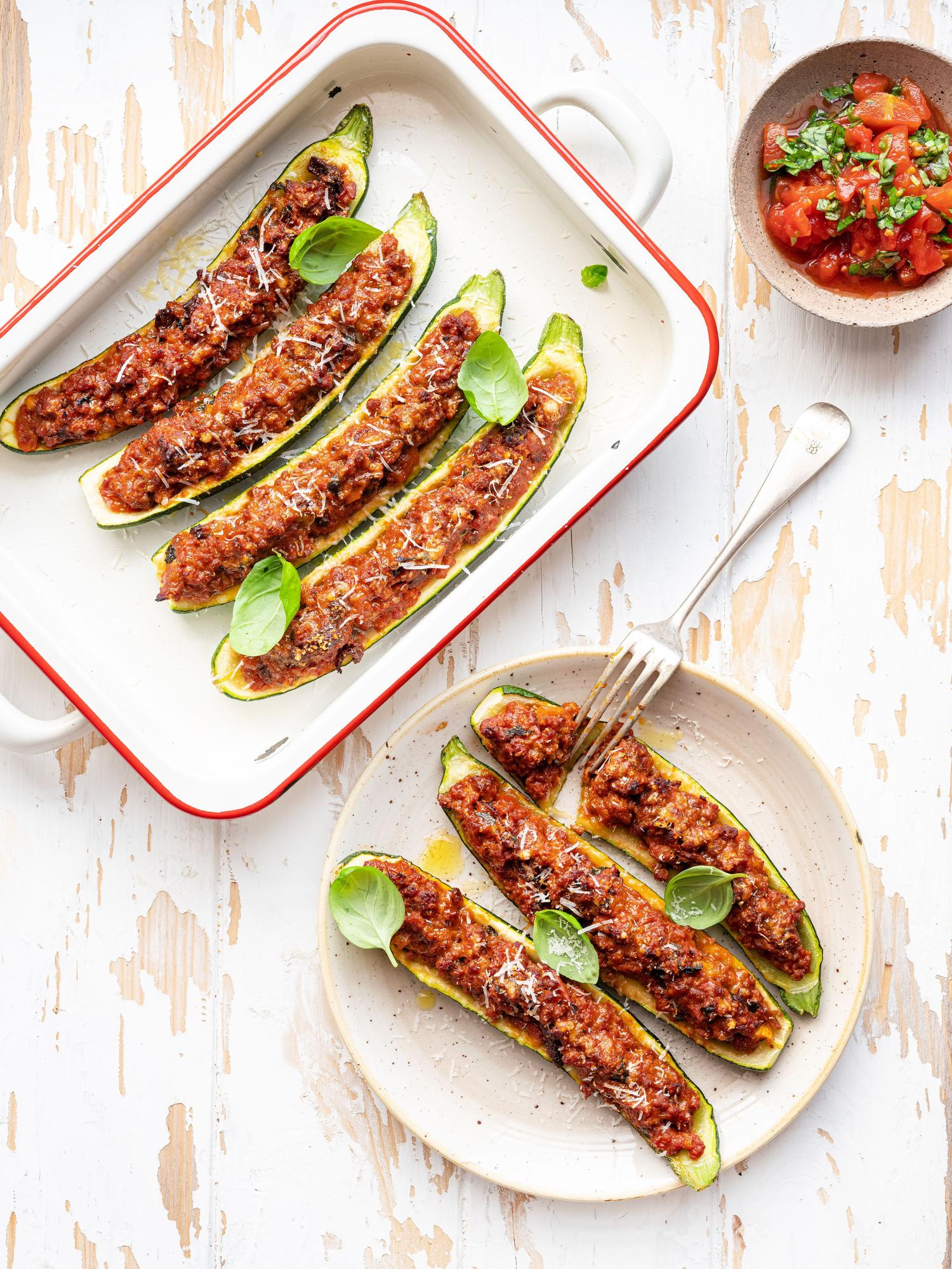 Gevulde courgette met gehakt