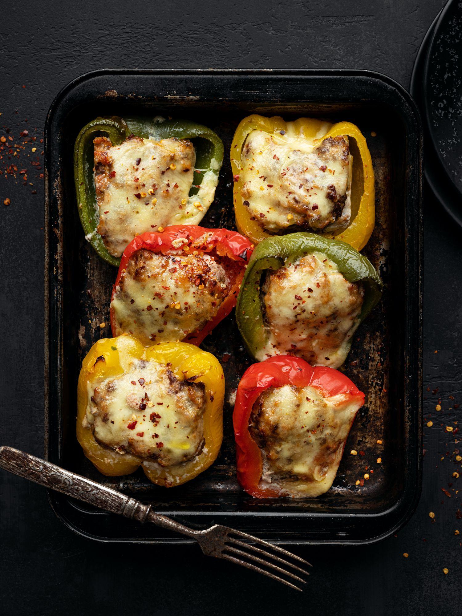 Gevulde paprika's uit de oven
