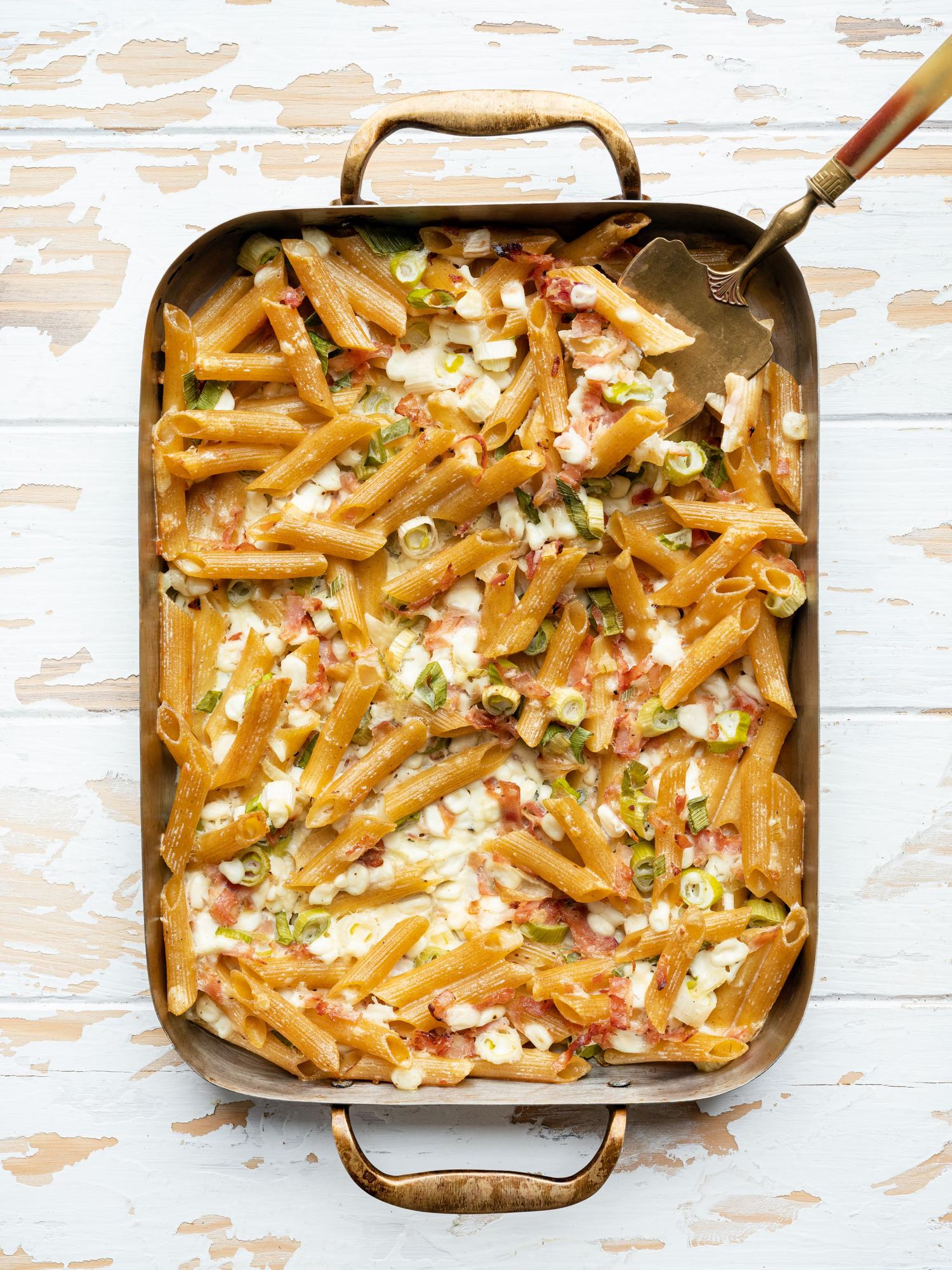 Pasta uit de oven met cottage cheese