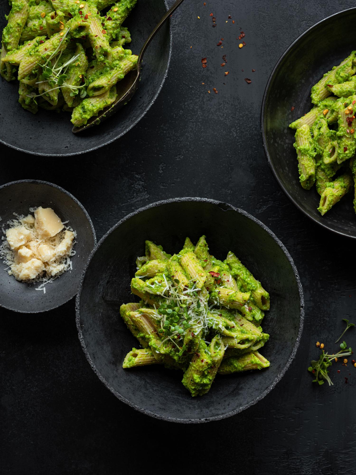 Groene avocadopasta